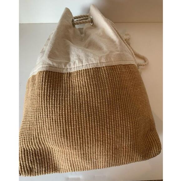 Canvas and weave beach bag rope strap large - Picture 4 of 8
